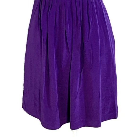 Tibi Dress Women Sleeveless Mini Flare Silk Sundress Pleats Solid Purple 4 Small - Picture 3 of 9